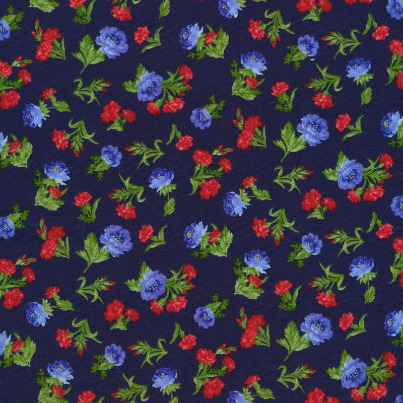 Jubilee 211049 Navy by Debbie Beaves for Robert Kaufman Fabrics