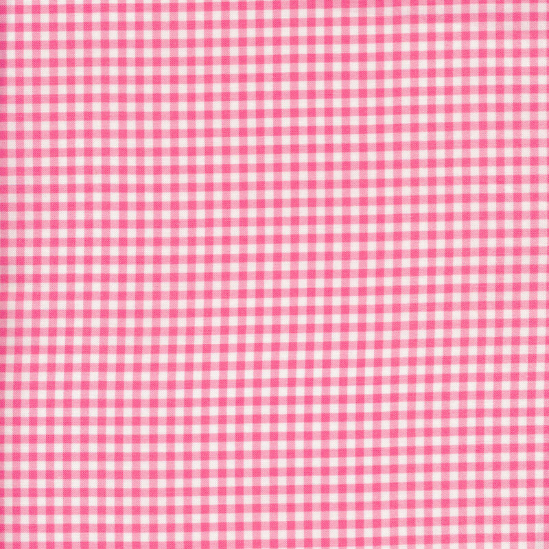 Fabric of a pink gingham print