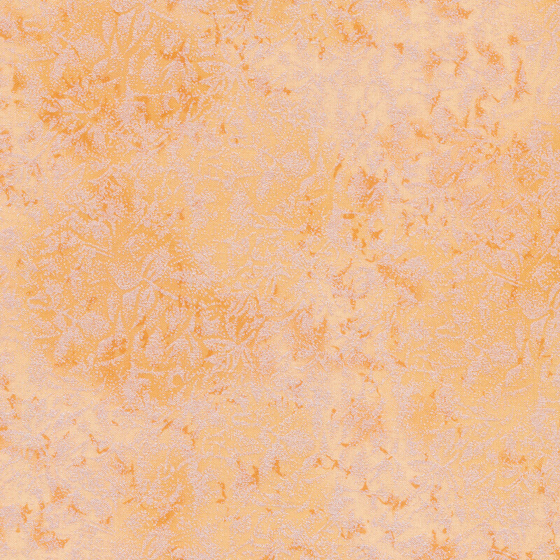 Tonal light carrot colored fabric features mottled design with metallic accents | Shabby Fabrics