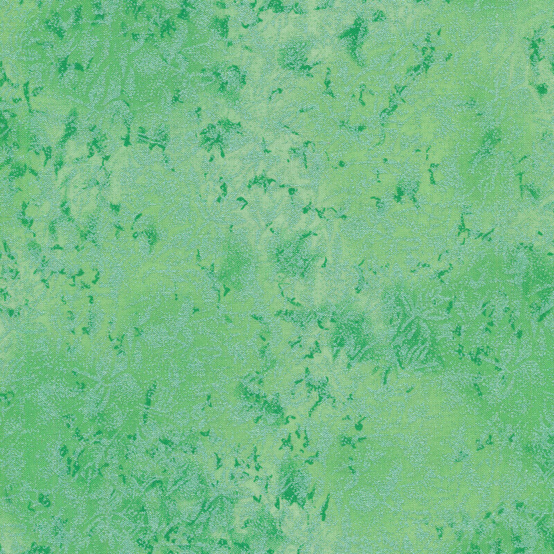 Tonal mint green colored fabric features mottled design with metallic accents | Shabby Fabrics