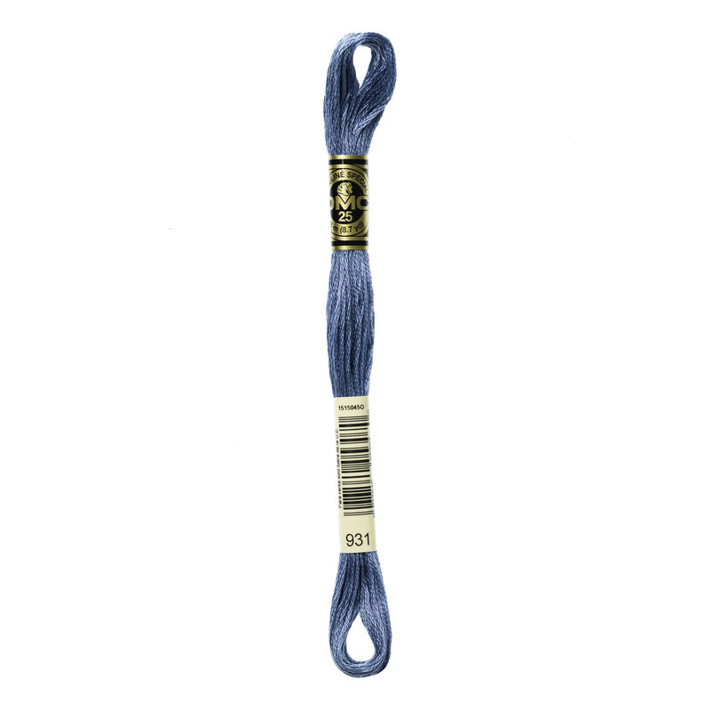 DMC 931: Medium Antique Blue (6-strand cotton floss) - Maydel