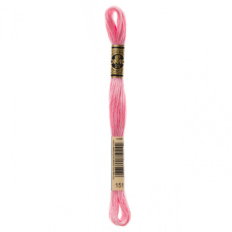 Close up image of DMC 151 embroidery floss in its packaging