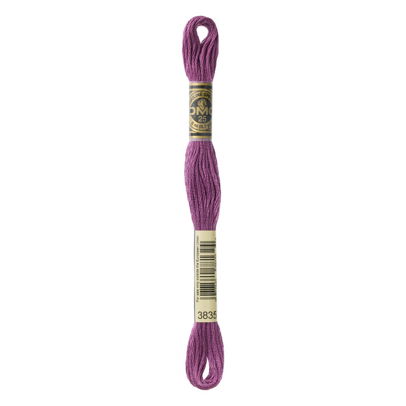 Close up image of DMC 3835 embroidery floss in its packaging
