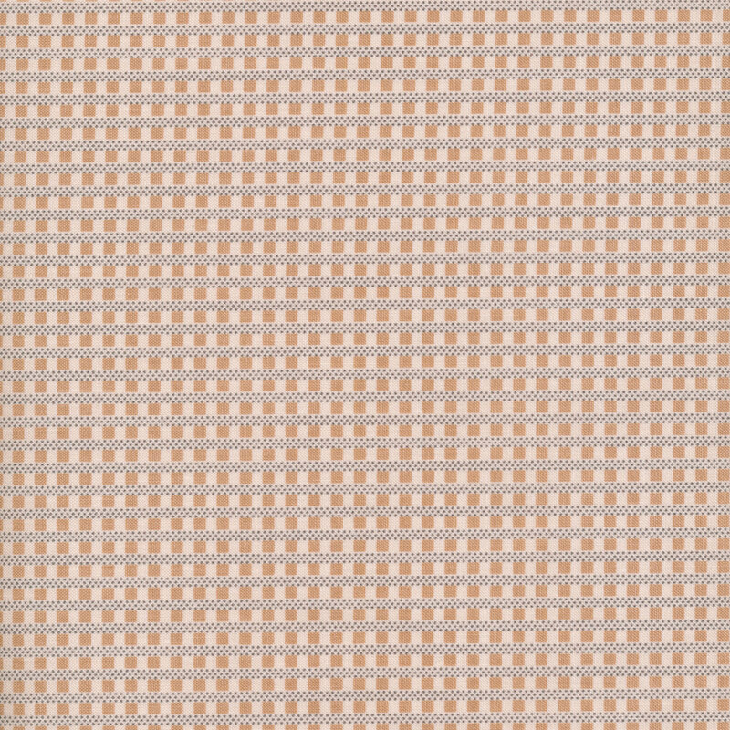 fabric featuring cream and tan checkerboard pattern with polka dots