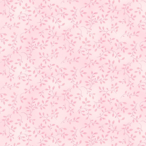 Tonal light pink fabric with leaves and vines all over