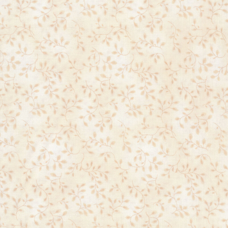 Tonal cream on cream fabric with leaves and vines all over