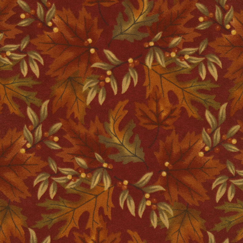 Fall Melody Flannel 6901-16F Crimson by Holly Taylor for Moda Fabrics ...