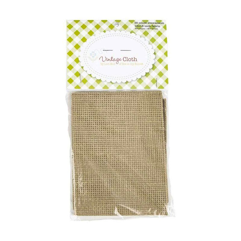 The front of the Lori Holt Vintage Cloth - 10ct Tula Burlap package