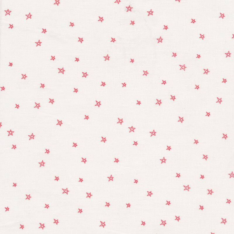 Small red stars all over a white background