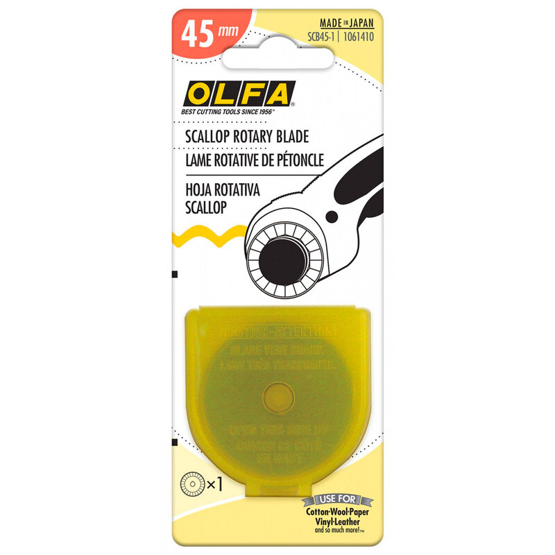 image of Olfa scallop rotary blade packaging