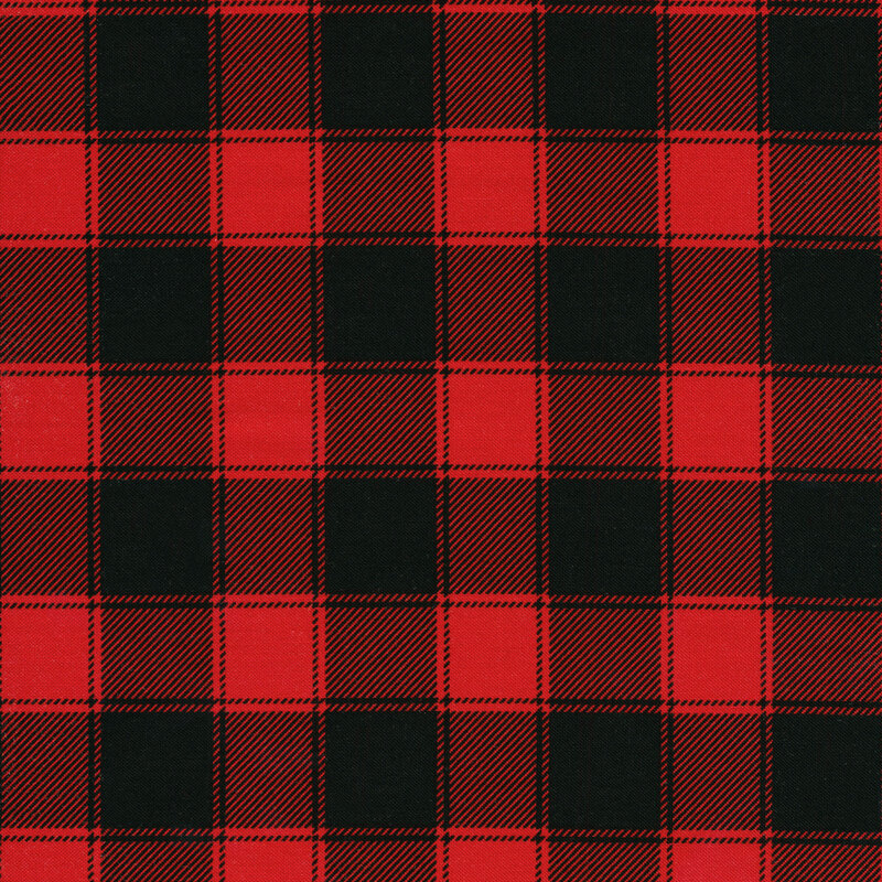 black and red plaid fabric