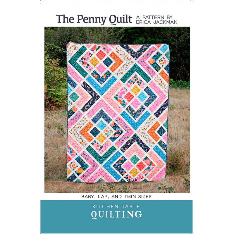 Penny Quilt Pattern front cover showing finished quilt 