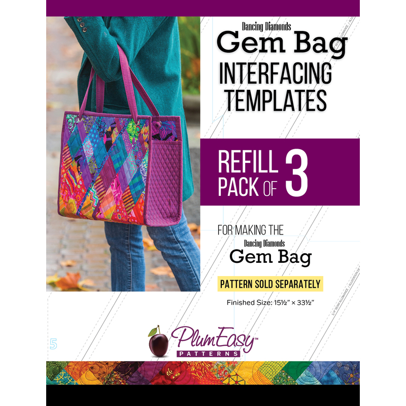 Dancing Diamonds Gem Bag Interfacing Templates 3 Pack Refill Front