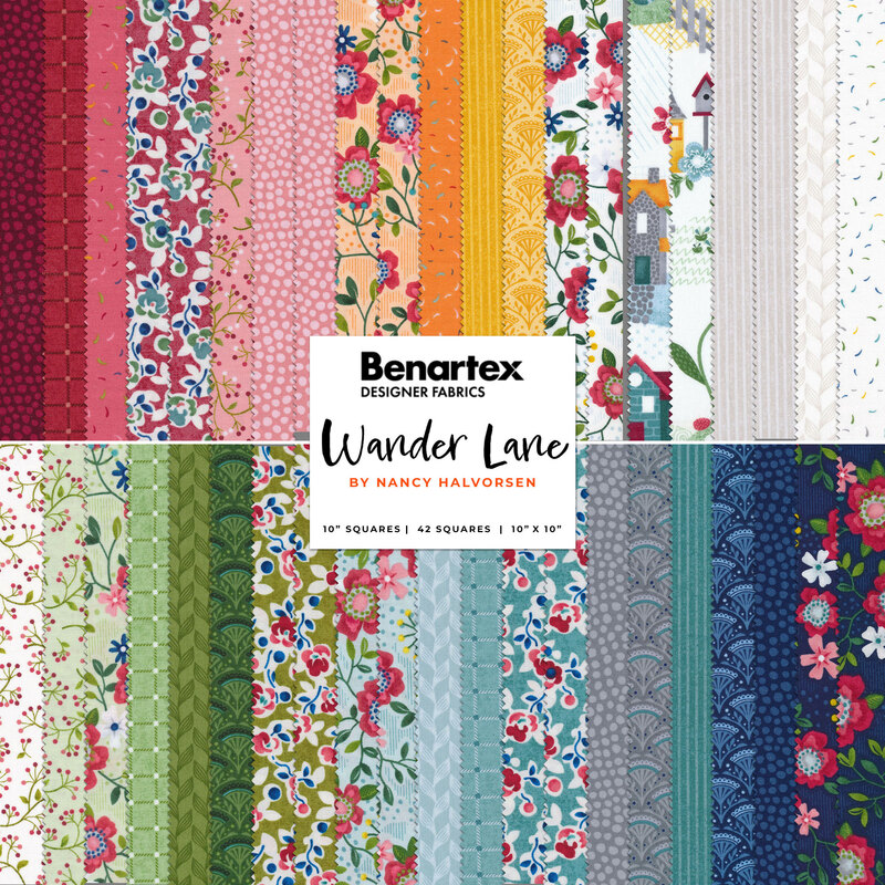 A collage of fabrics from the Wanter Lane 10