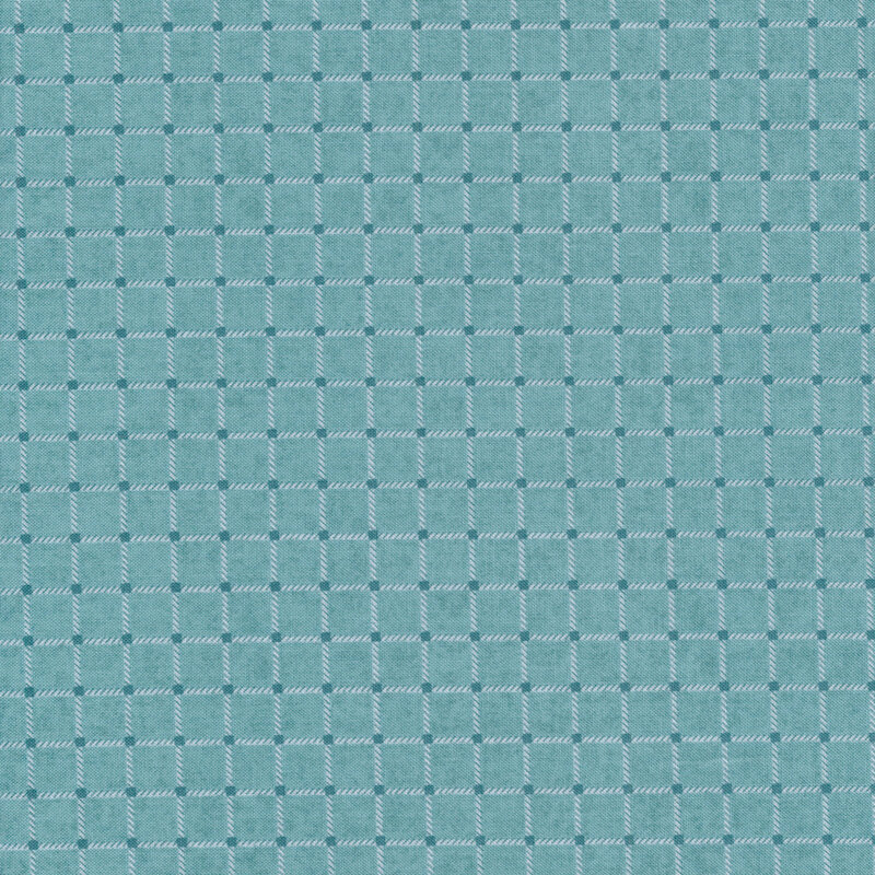 Medium blue fabric with light blue square outlines