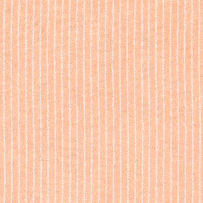 peach flannel fabric with white stripes