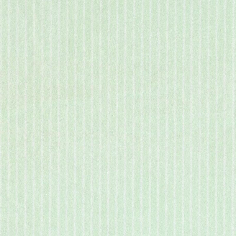 mint green flannel fabric with white stripes