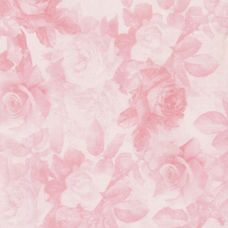 tonal pink fabric featuring roses