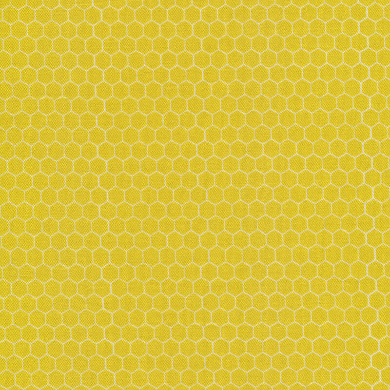 Dark yellow fabric with a pale honeycomb pattern