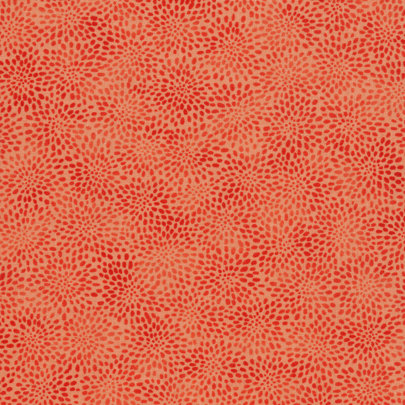 tonal coral/pink fabric featuring dots all over 