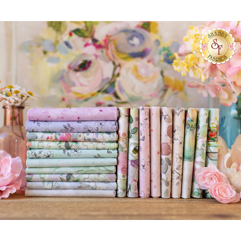 photography of all fabrics included in Blush collection