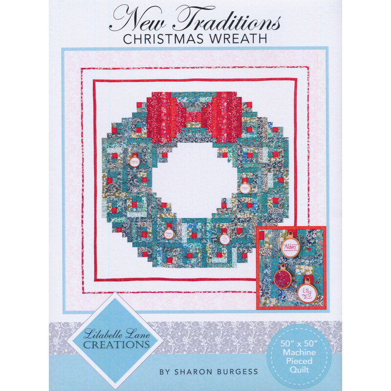 New Traditions Christmas Wreath Wall Hanging Pattern front showing finished wreath wall hanging