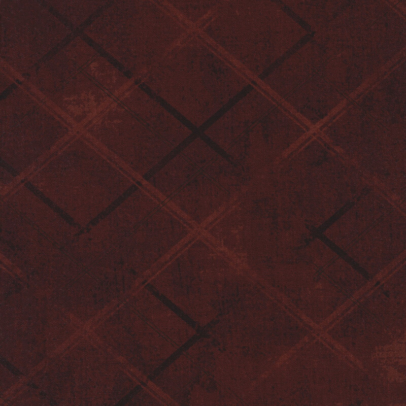 Dark red fabric with crossed lines that give a tonal argyle impression