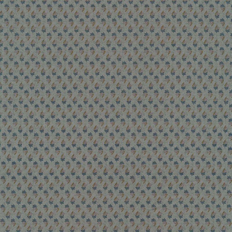 Light grey-blue fabric with small embellishments spaced uniformly apart