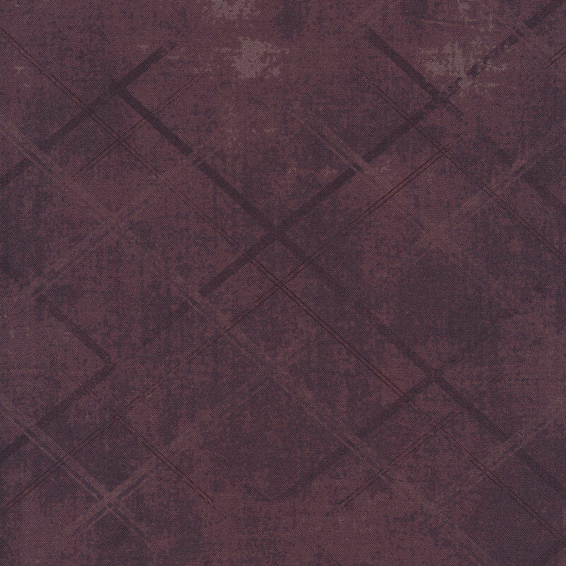 Distressed purple fabric with crossed lines that give a tonal argyle impression