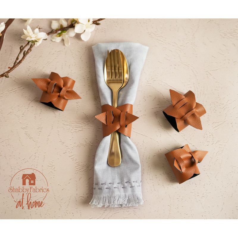 Fringed Cloth Napkins and Napkin Rings Kit - Makes 4