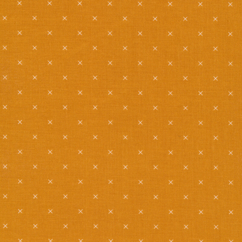 Small cream x's on a golden yellow background