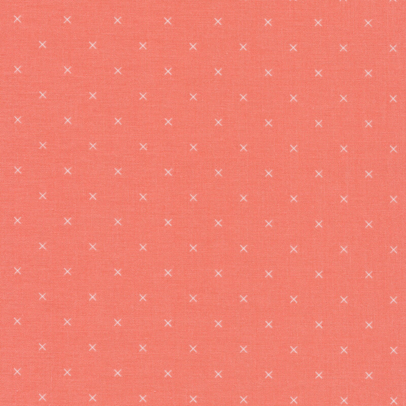 Small white X's all over a coral background