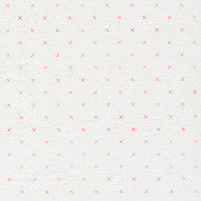 Small coral x's on a cream background