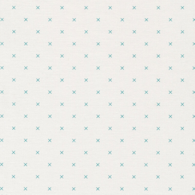 Small blue x's on a cream background