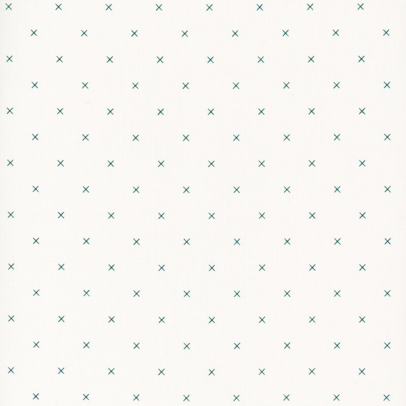 Small teal x's on a white background