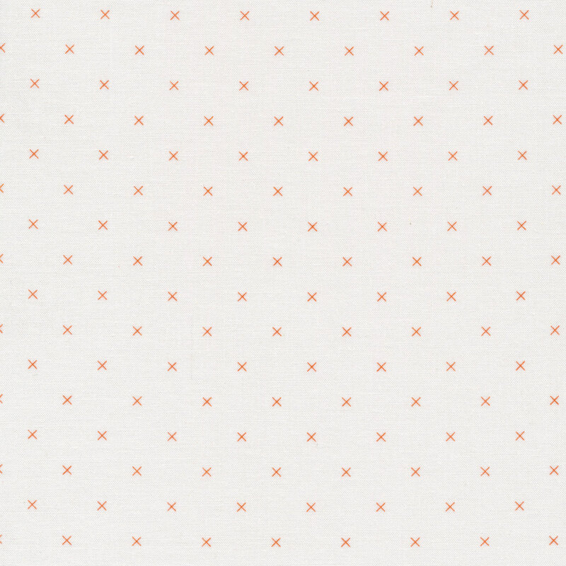 Small orange x's on a cream background
