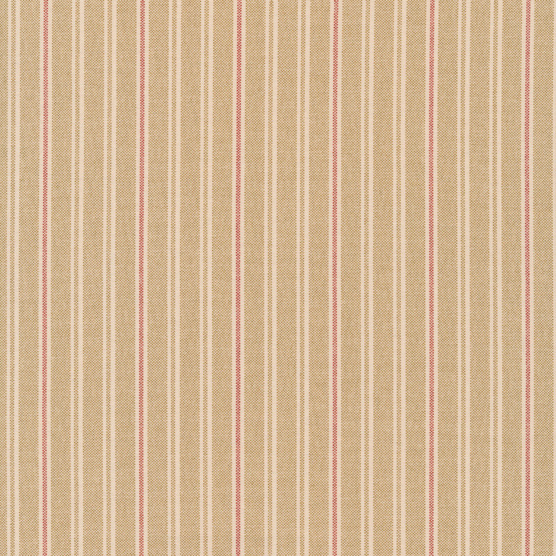 Cream tonal stripes with one red stripe every three