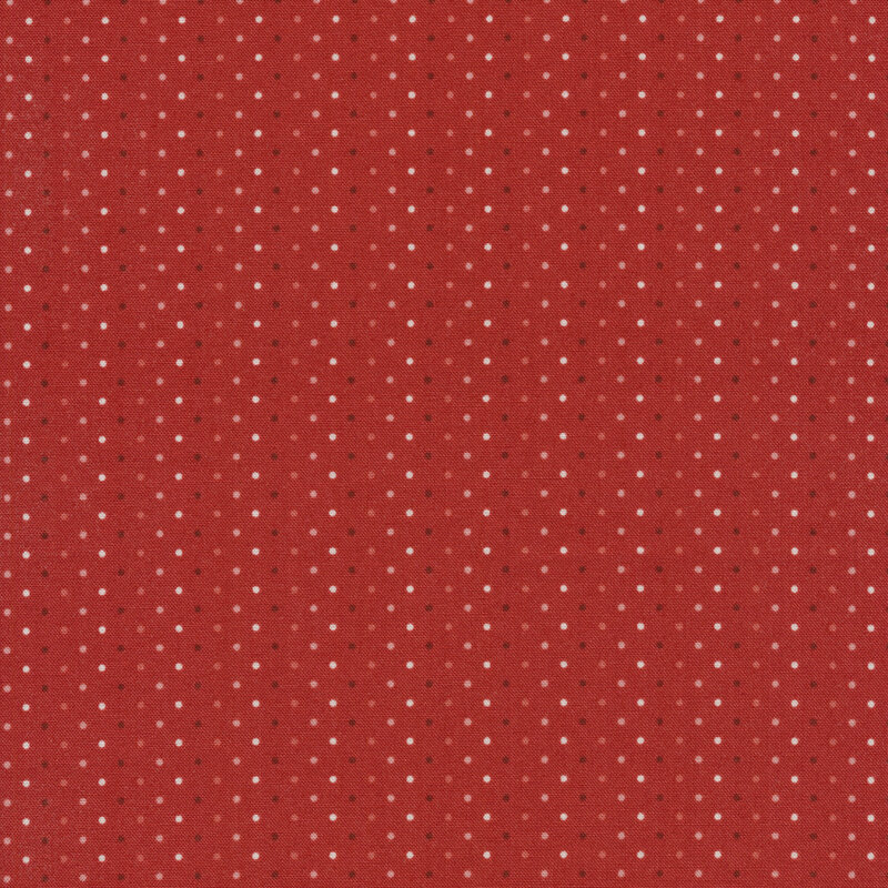 red fabric with dark red and white dots