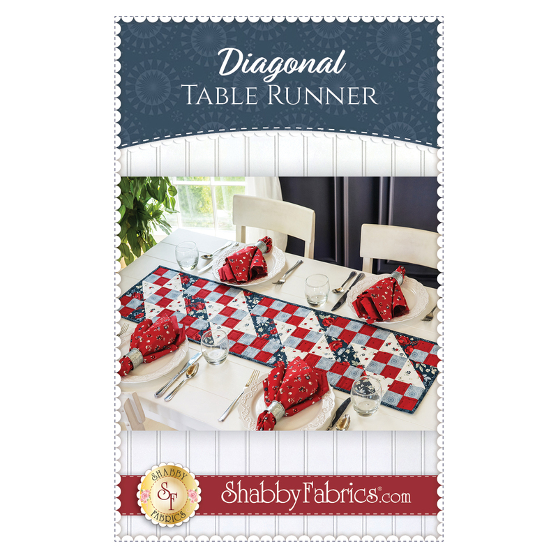 Front cover of Diagonal Table Runner pattern showing the finished runner