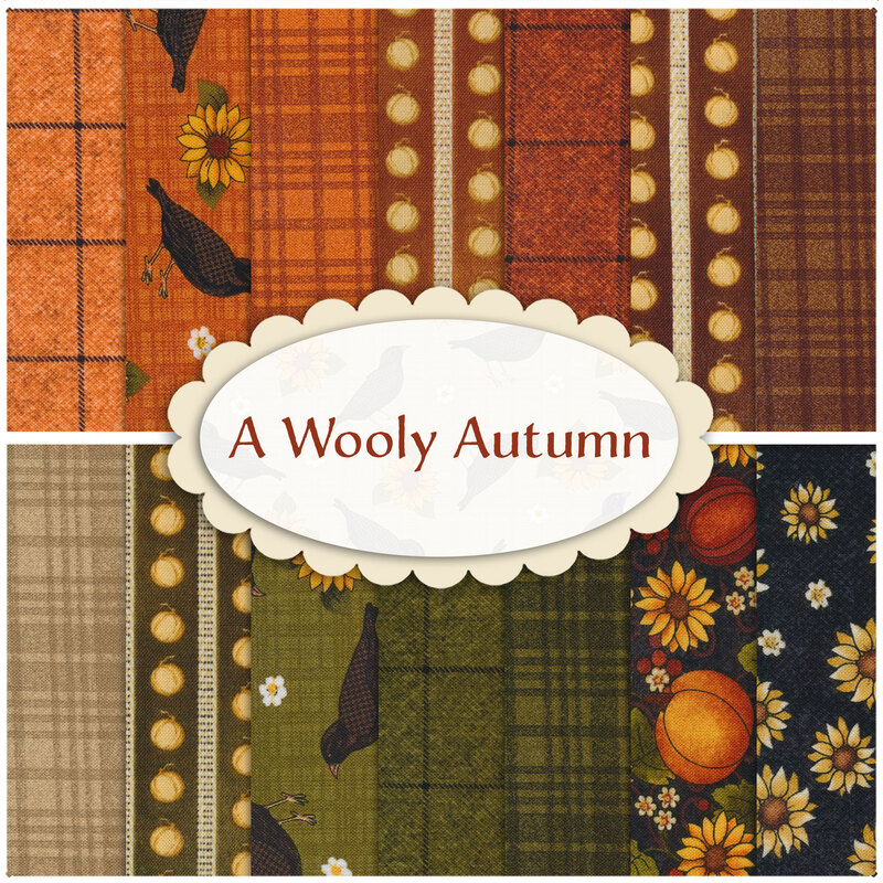 A Wooly Autumn 14 Fq Pack By Benartex Shabby Fabrics 8615