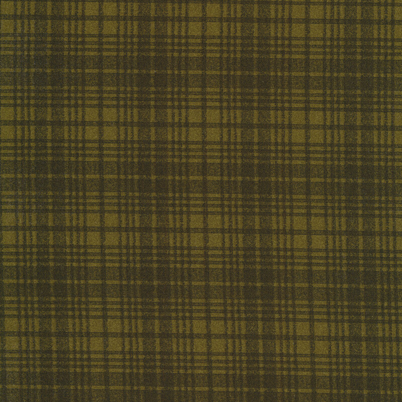A tonal moss green plaid fabric