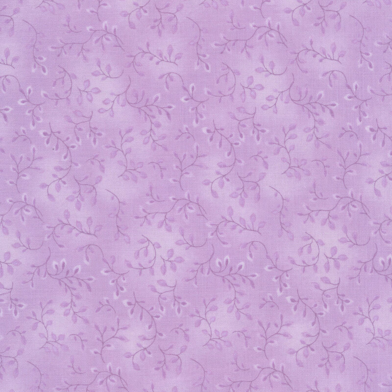 Light purple tonal fabric with vines and mottling