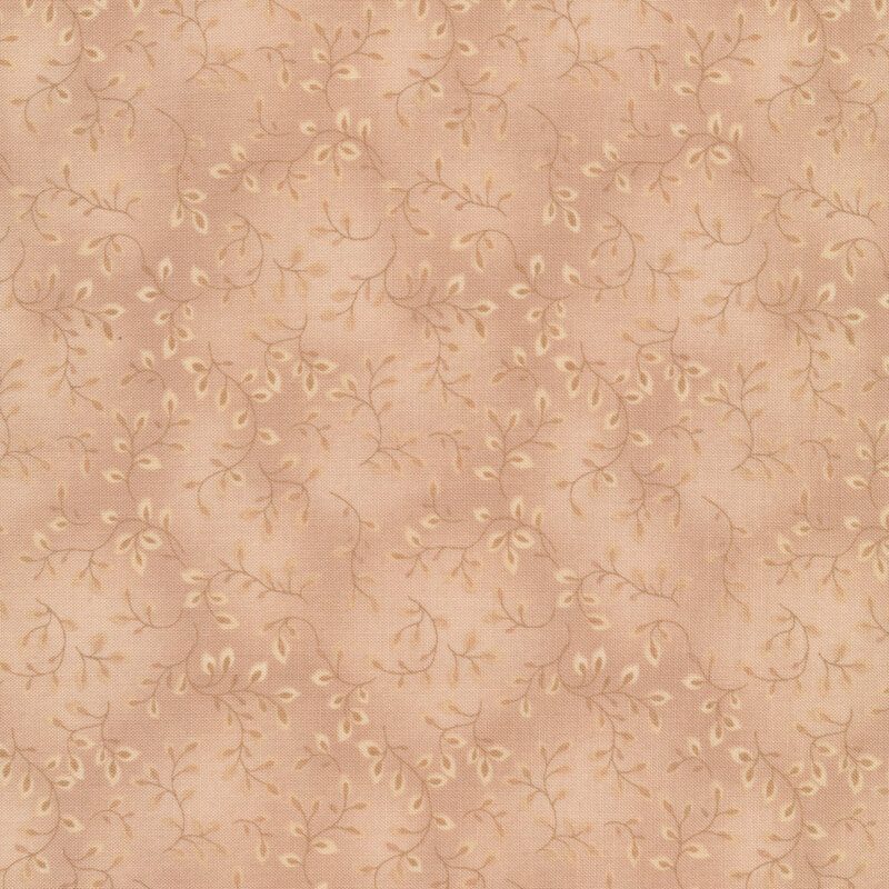 A light tan tonal fabric with vines and mottling