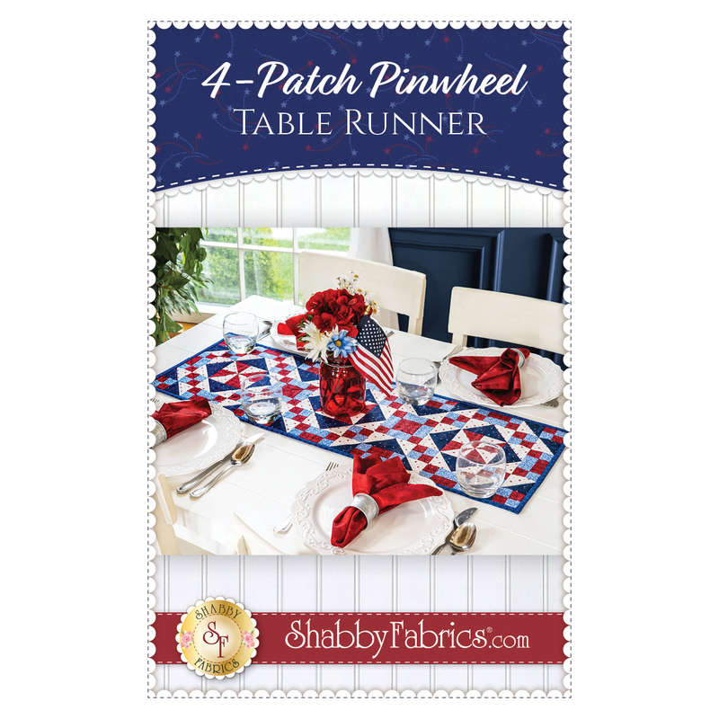 4-Patch Pinwheel Table Runner Pattern Front