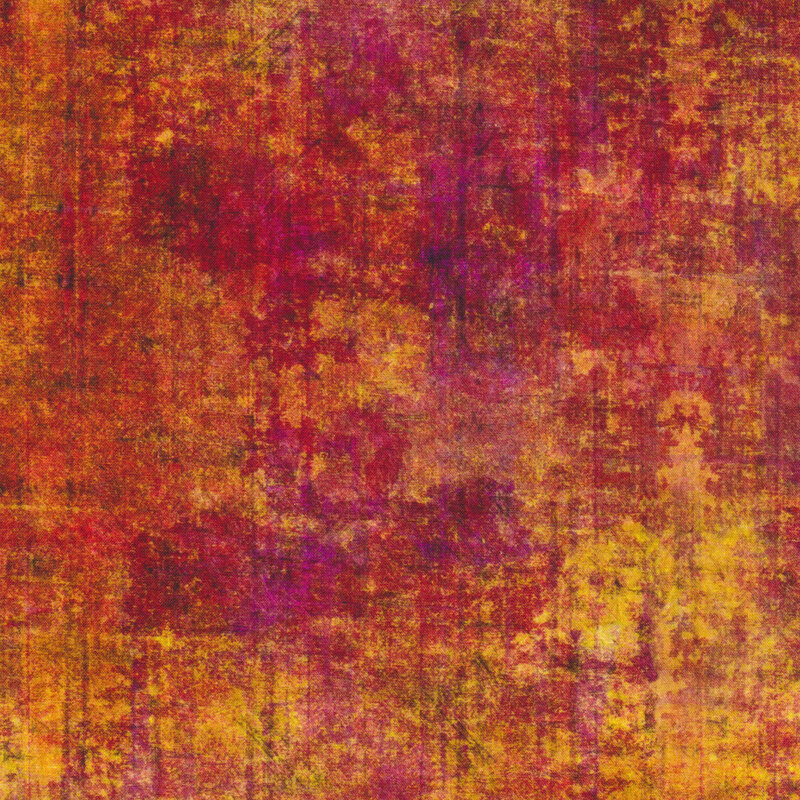 A orange and red mottled fabric with a grunge textured look