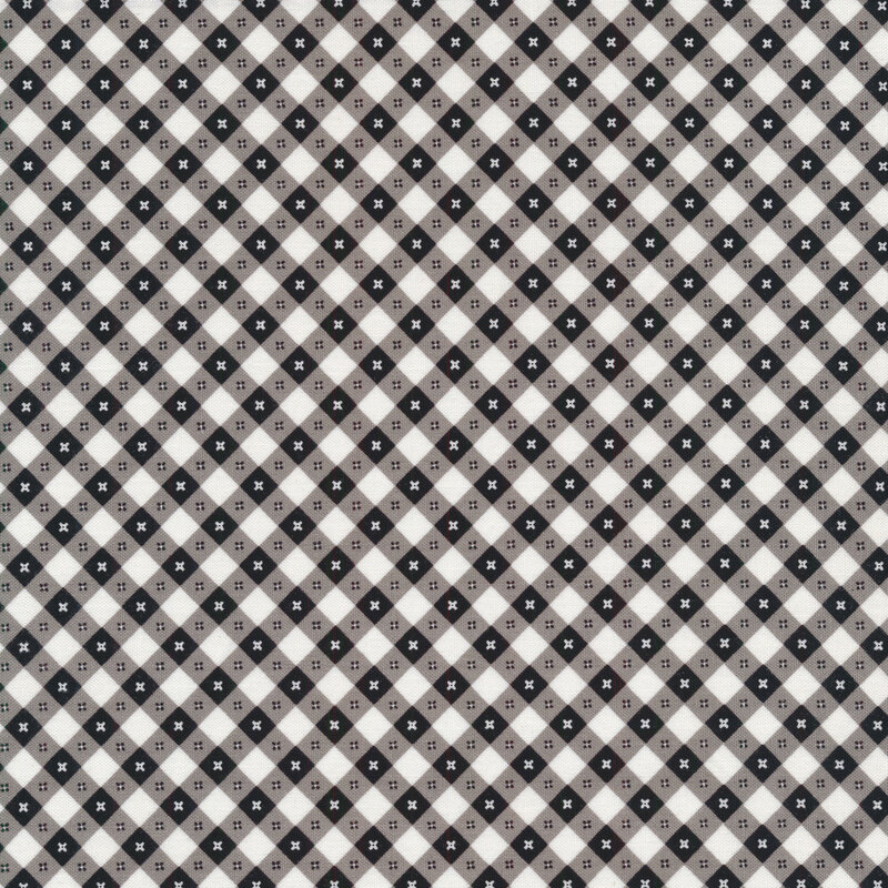 Black and white gingham fabric