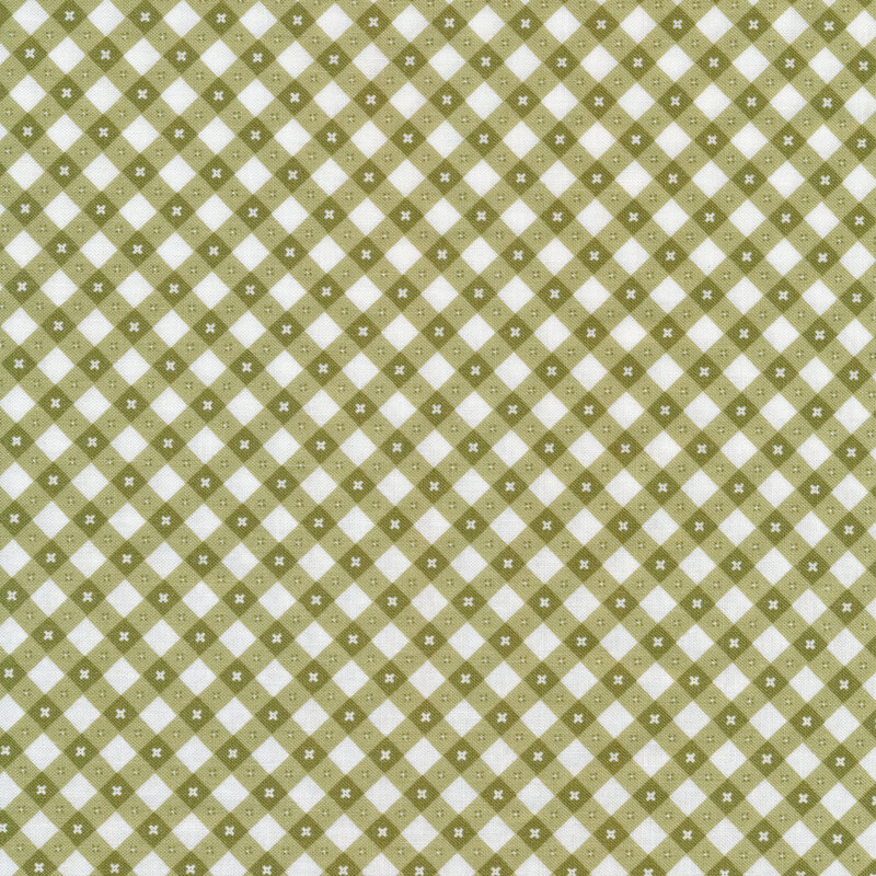 A green and white gingham fabric