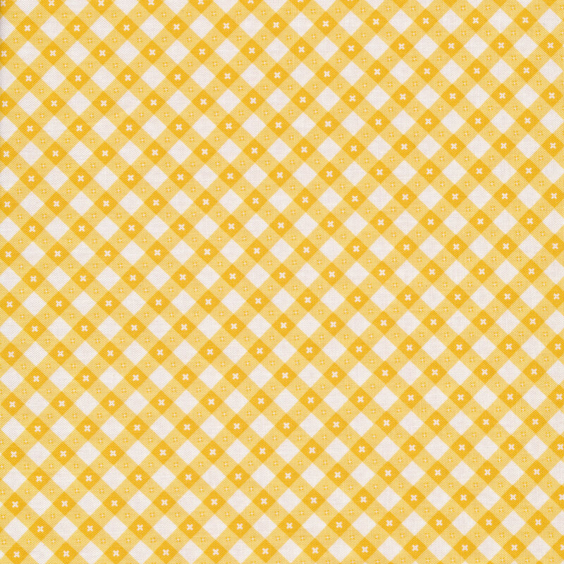 A yellow and white gingham fabric