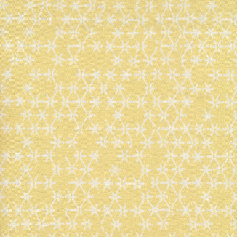 Bright yellow fabric with white distressed stars