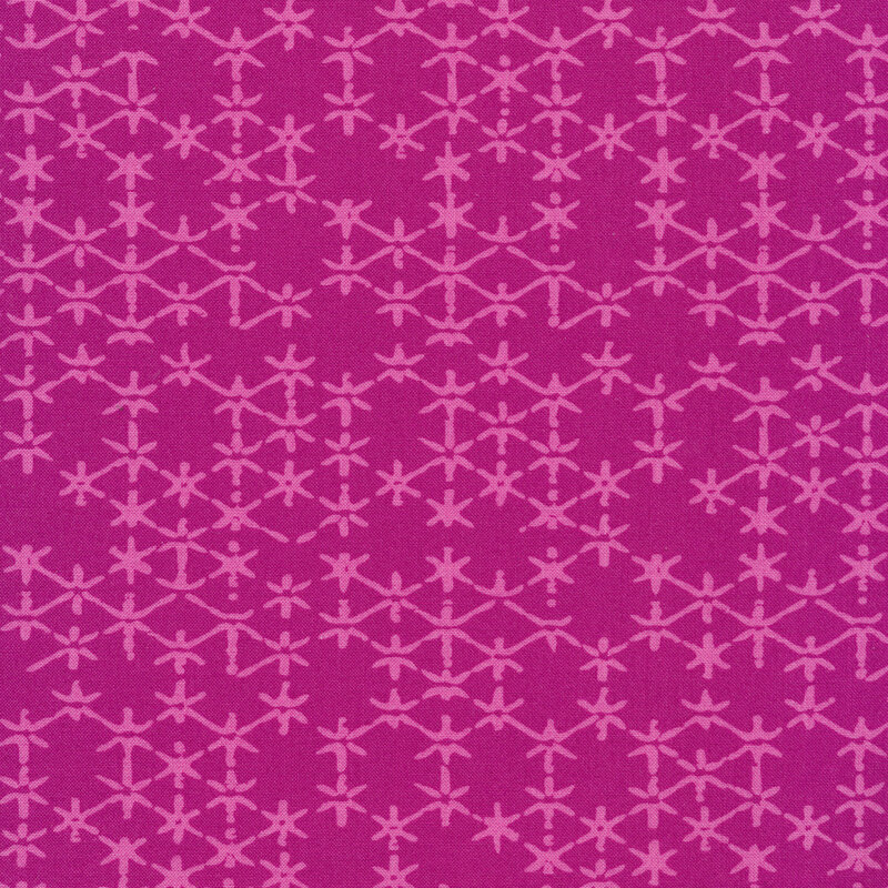Bright purple fabric with pink distressed stars